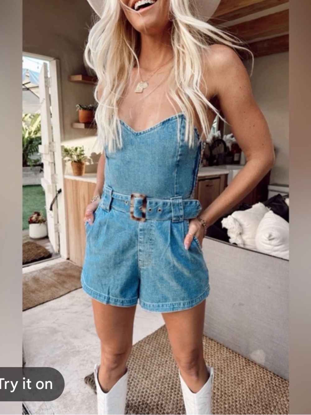 Show Me your Mumu denim romper